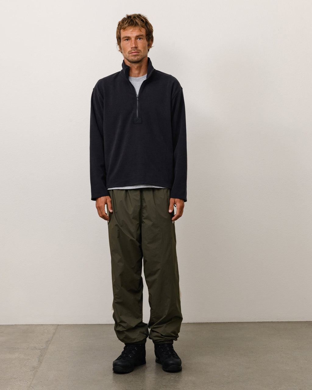 HALF ZIP THERMAL MOCK NECK