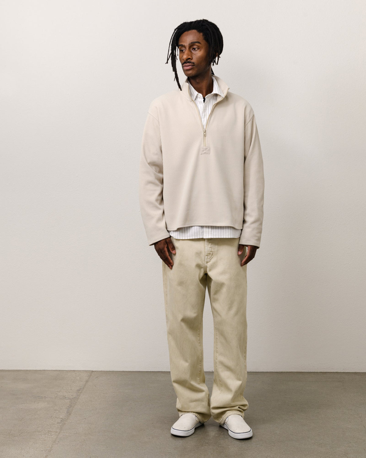 HALF ZIP THERMAL MOCK NECK