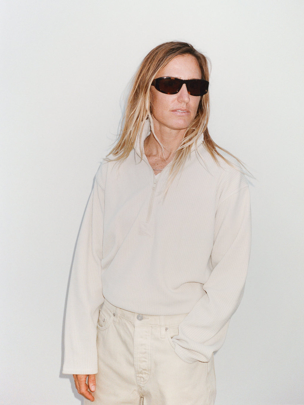 HALF ZIP THERMAL MOCK NECK