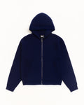 WAFFLE CASHMERE ZIP HOOD SWEATER