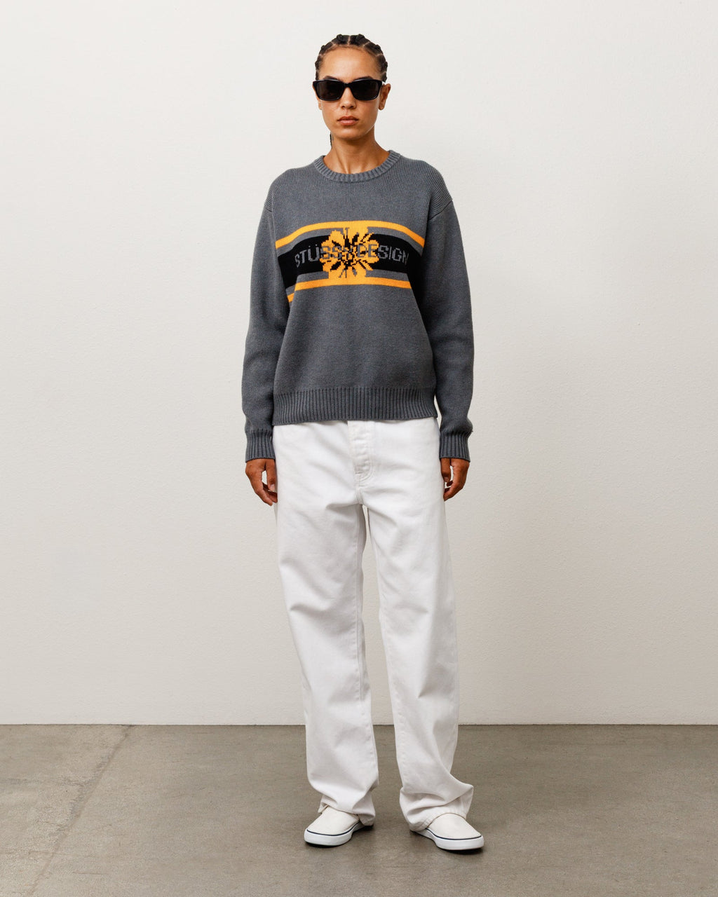 STRIPED HIBISCUS SWEATER