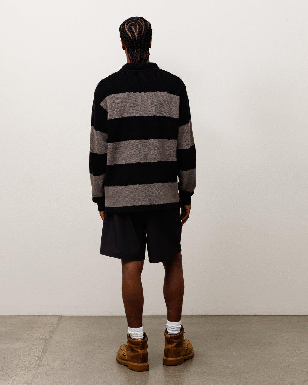 PIQUE KNIT STRIPE RUGBY