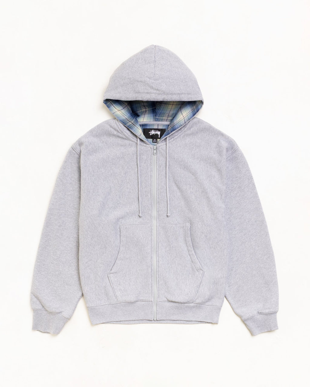 PLAID LINED ZIP HOODIE