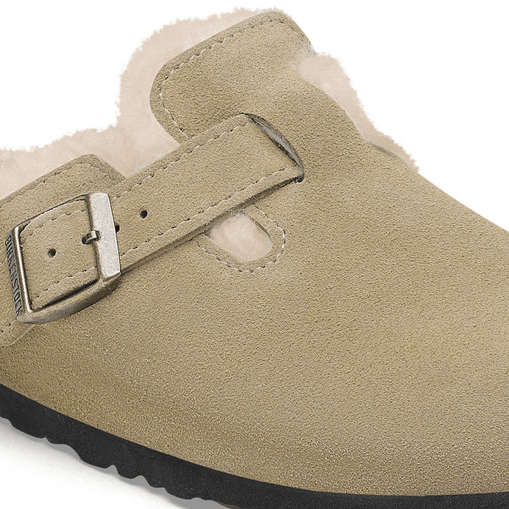 Birkenstock Men's Boston Shearling Taupe Suede Leather