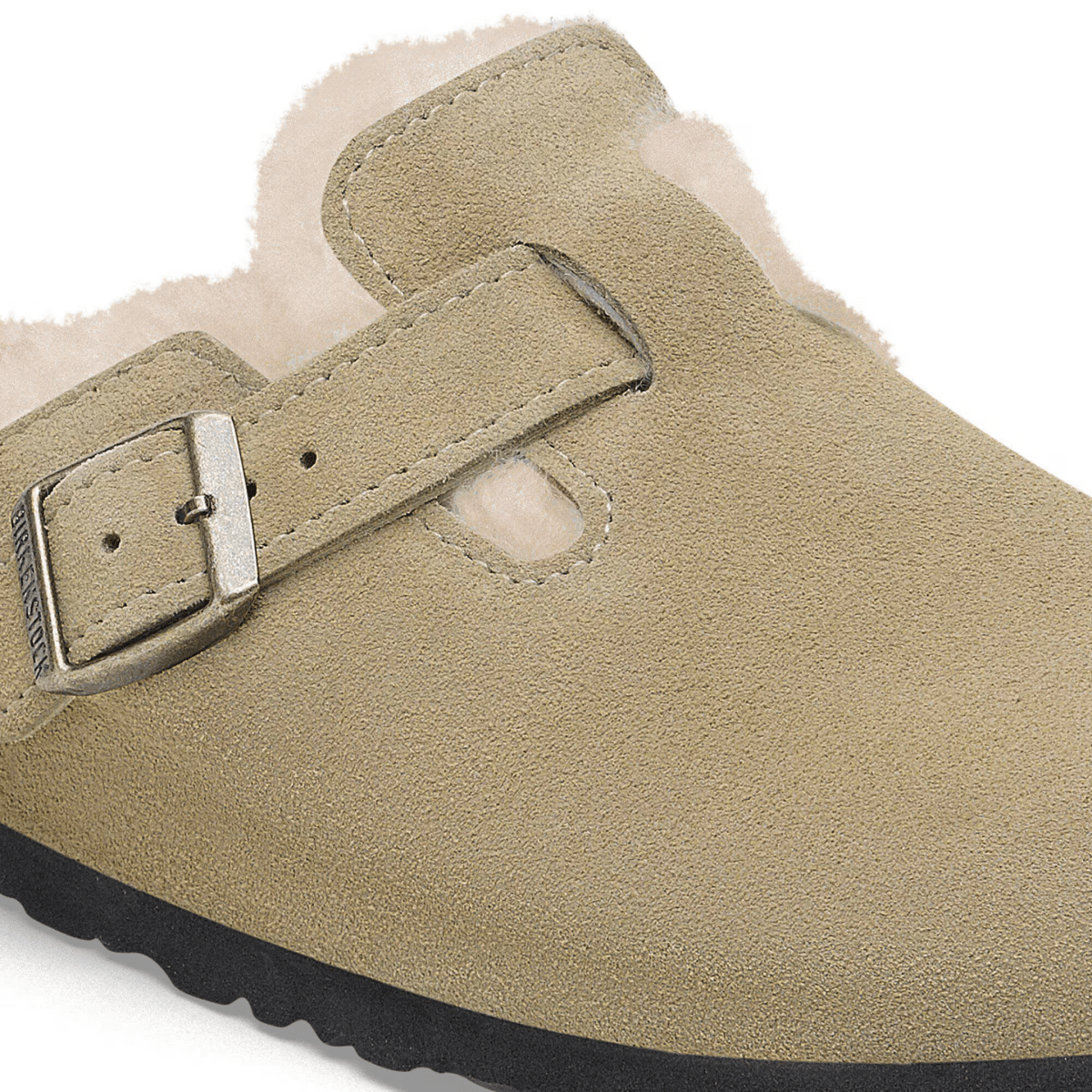 Birkenstock Men's Boston Shearling Taupe Suede Leather