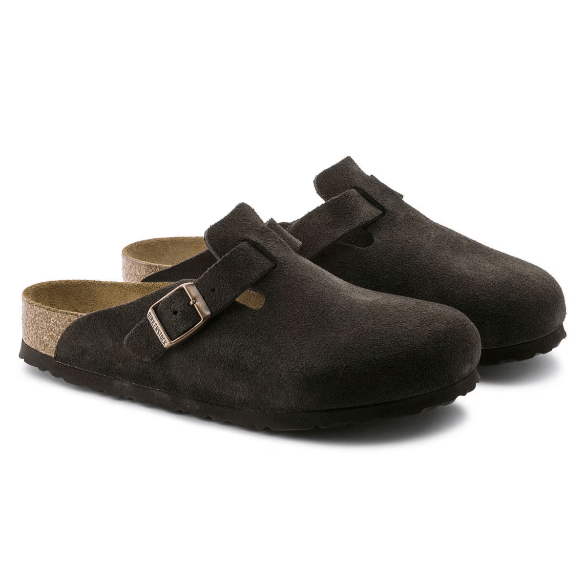 Birkenstock Men's Boston Soft Footbed Mocha Suede